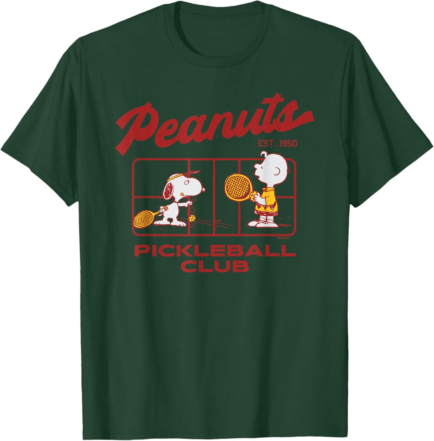 Peanuts - Pickleball Club T-Shirt - T-Shirt | Forest