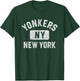 Yonkers New York Gym Style Distressed White Print T-Shirt - T-Shirt | Forest