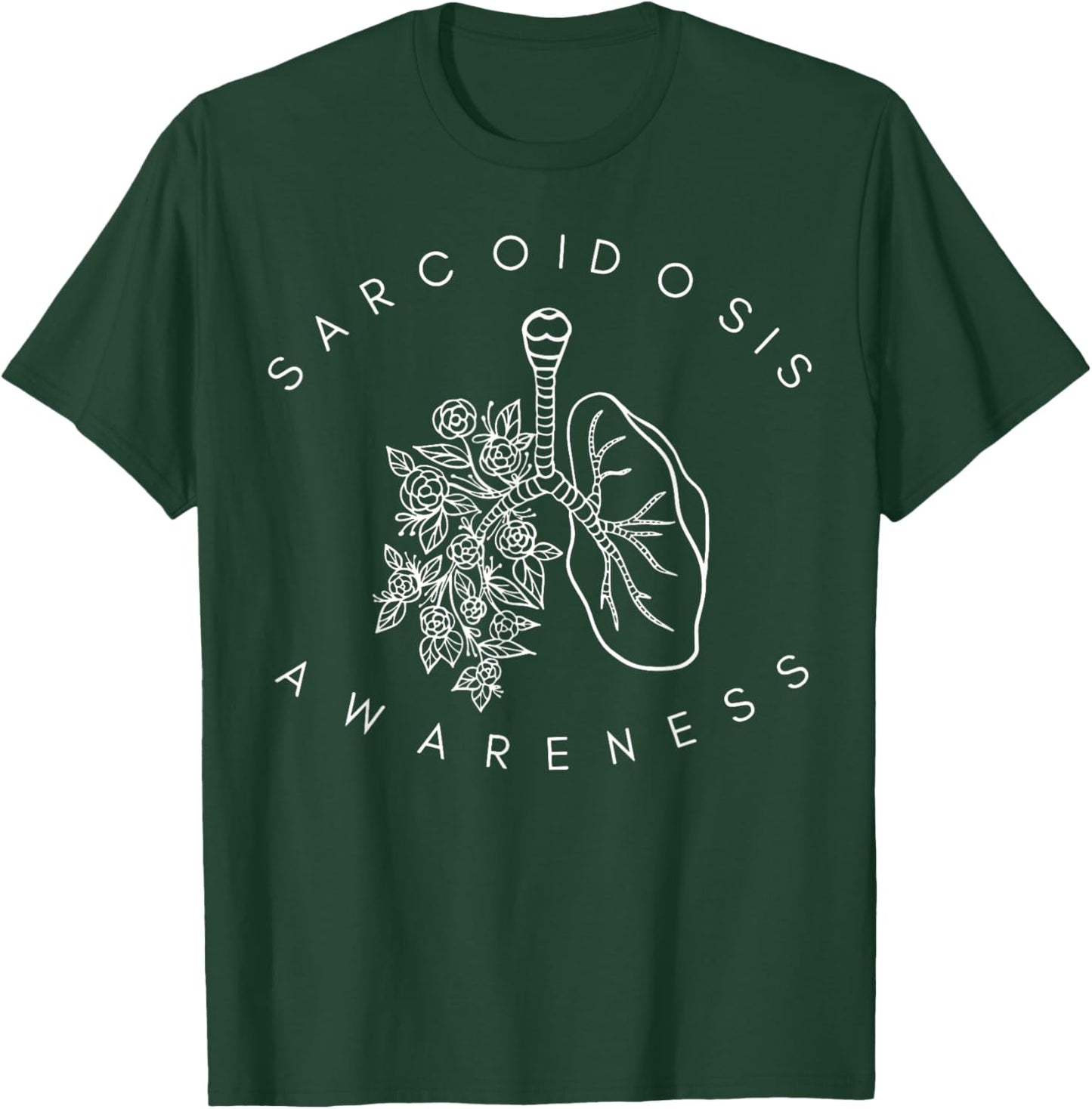 Floral Lung Sarcoidosis Awareness Pulmonary Sarcoidosis T-Shirt - T-Shirt | Forest