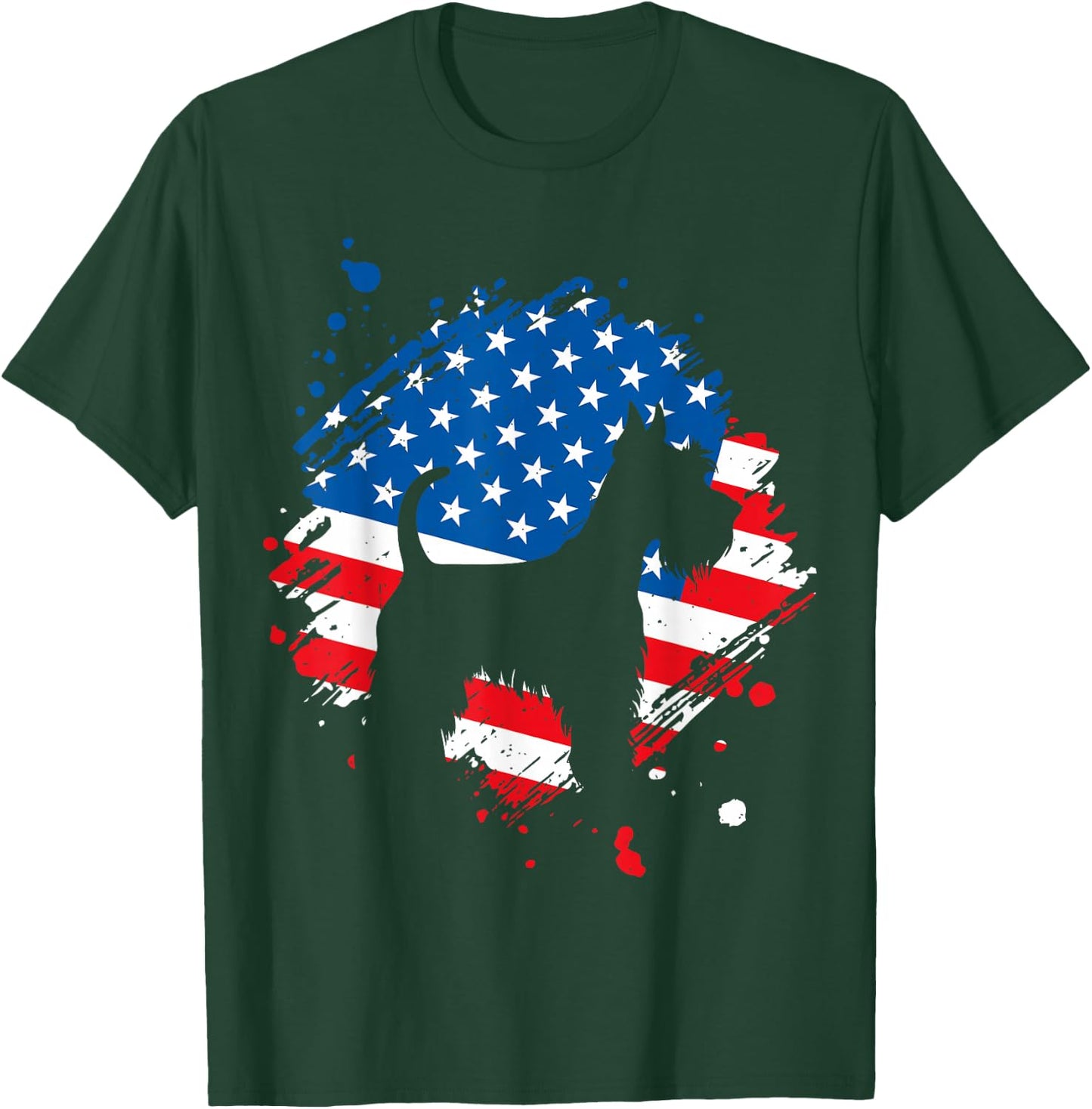 Schnauzer American Flag T-Shirt - T-Shirt | Forest