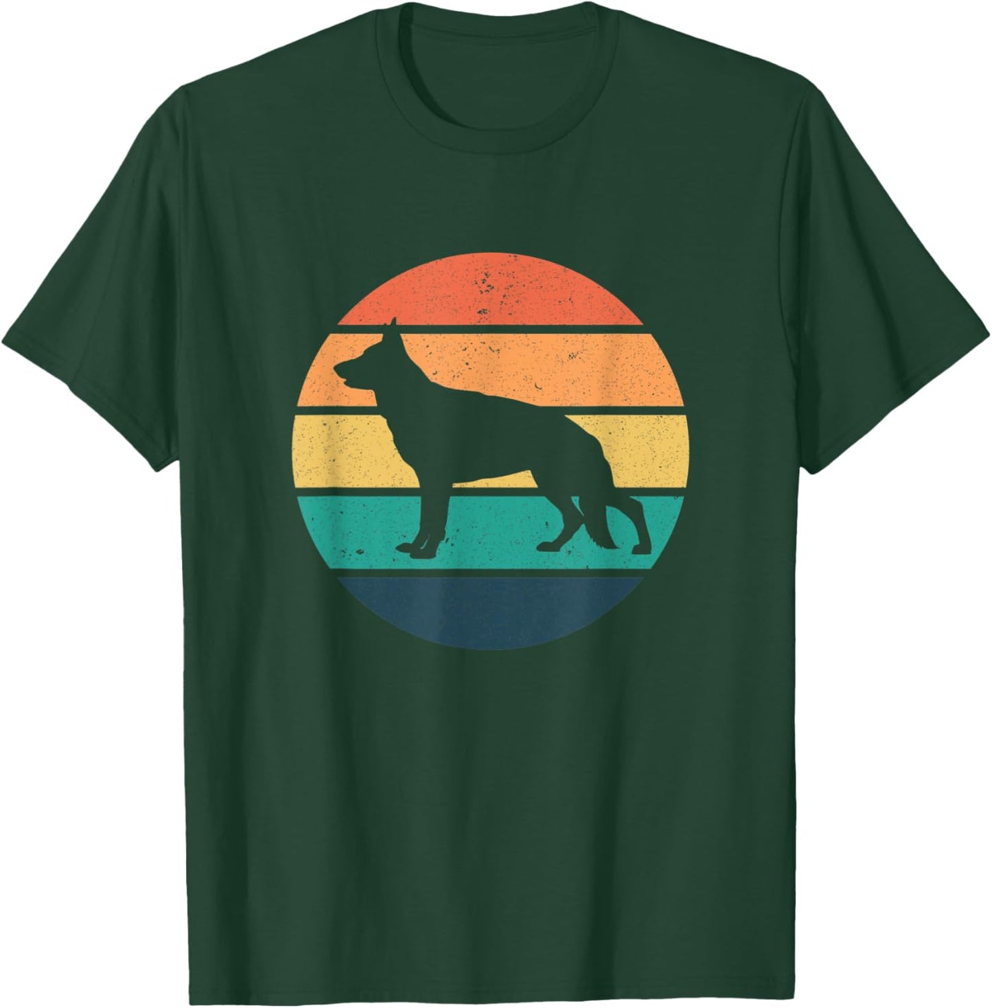 Shepherd Vintage Outfit Men Women Retro German Shepherd T-Shirt - T-Shirt | Forest