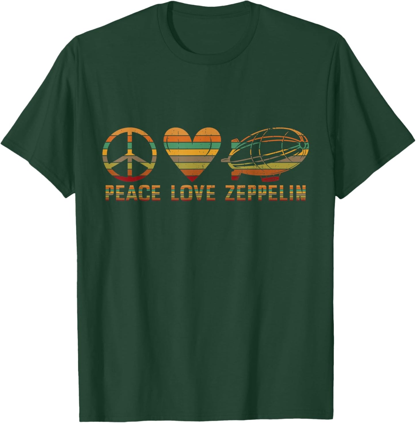 Retro Zeppelin 70s Dirigible Blimp Airship Zepelin Zepplin T-Shirt - T-Shirt | Forest