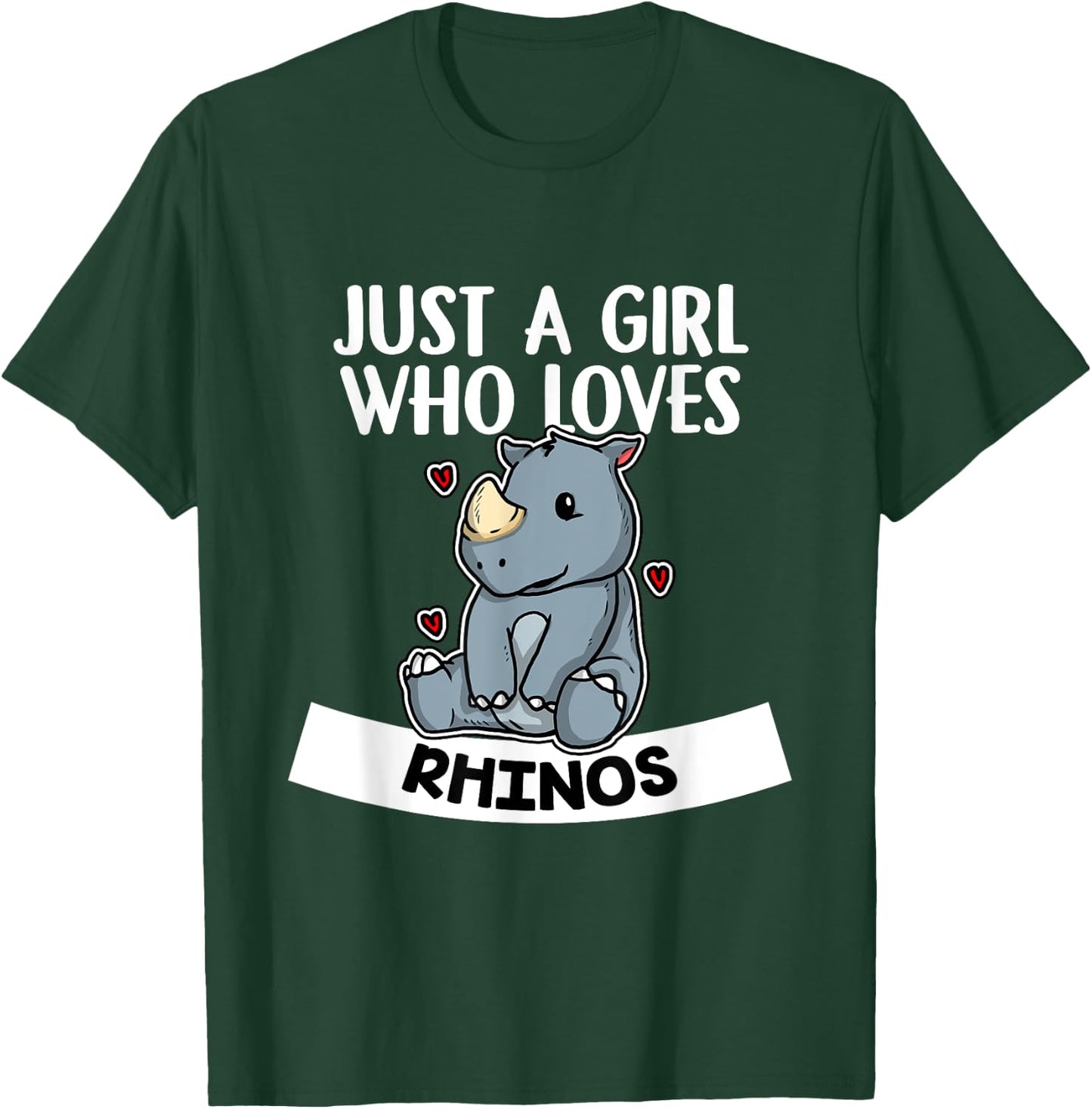 Just A Girl Who Loves Rhinos Funny Rhino Costume T-Shirt - T-Shirt | Forest