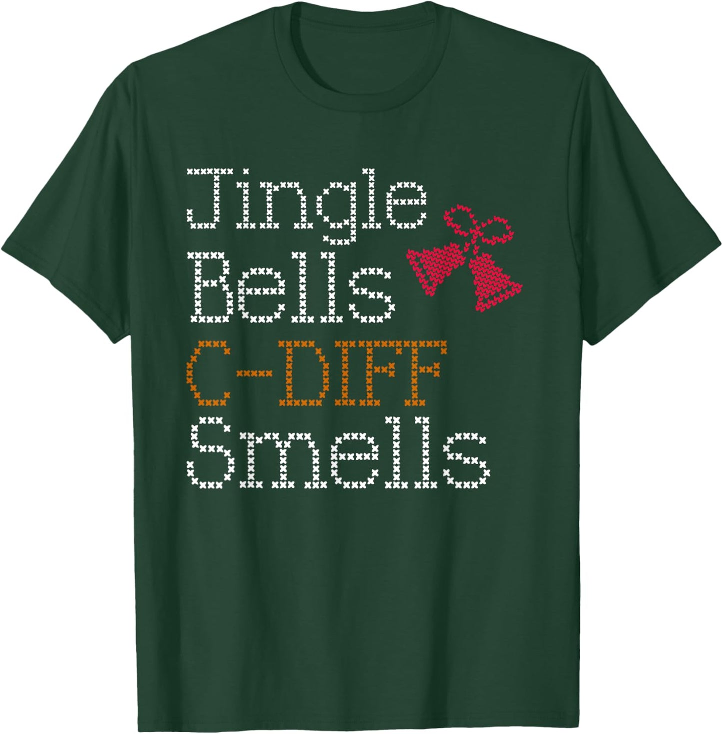 Funny Christmas Nurse T Shirt Jingle Bells C Diff Smells T-Shirt - T-Shirt | Forest