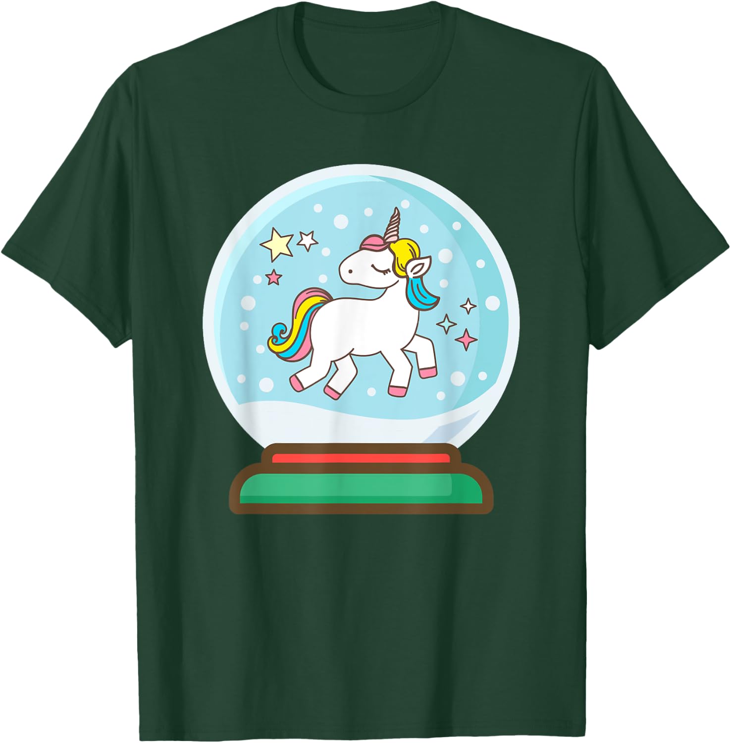 Unicorn Snow Globe Gift Girls T-Shirt - T-Shirt | Forest