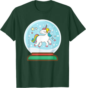 Unicorn Snow Globe Gift Girls T-Shirt - T-Shirt | Forest