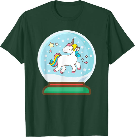 Unicorn Snow Globe Gift Girls T-Shirt - T-Shirt | Forest