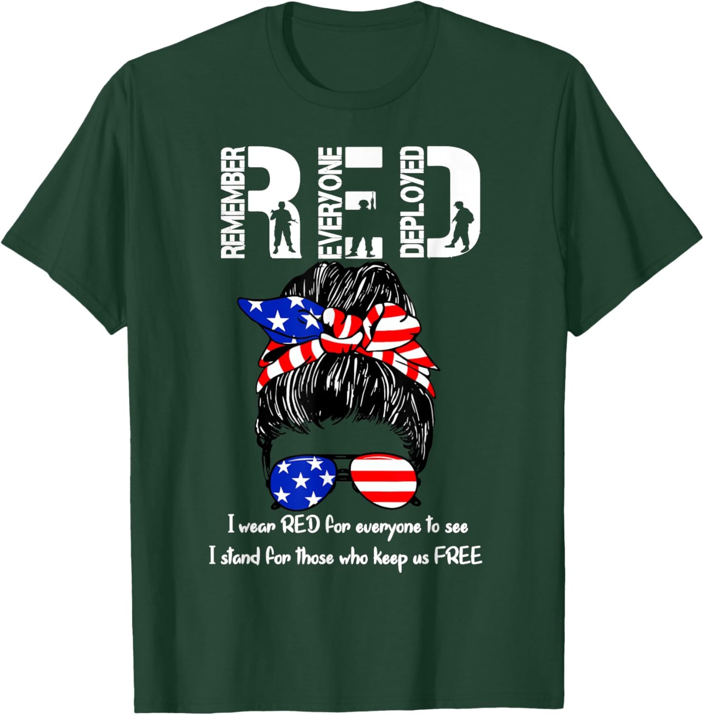 On Friday We Wear Red Military Support Troops T-Shirt - T-Shirt | Forest