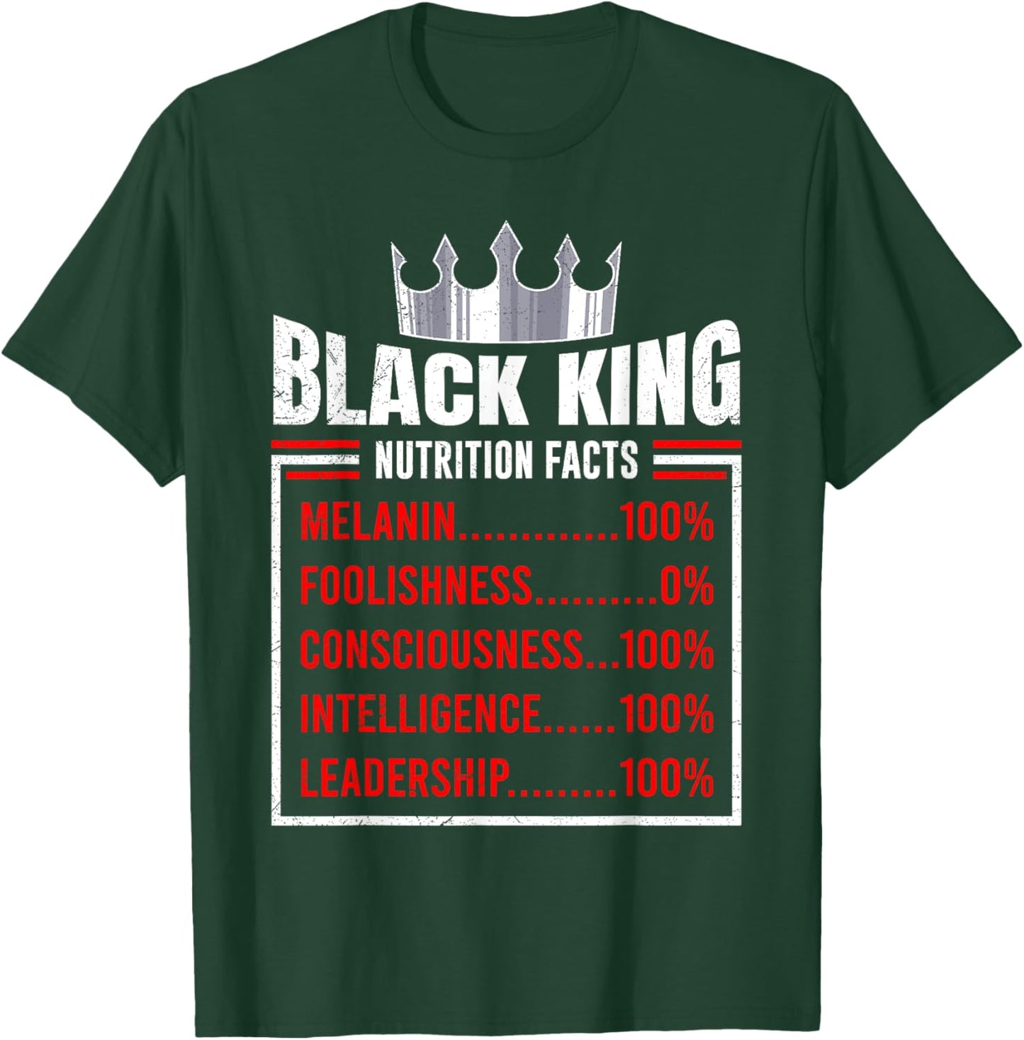 Black King 100% Melanin Dark Skin African T-Shirt - T-Shirt | Forest