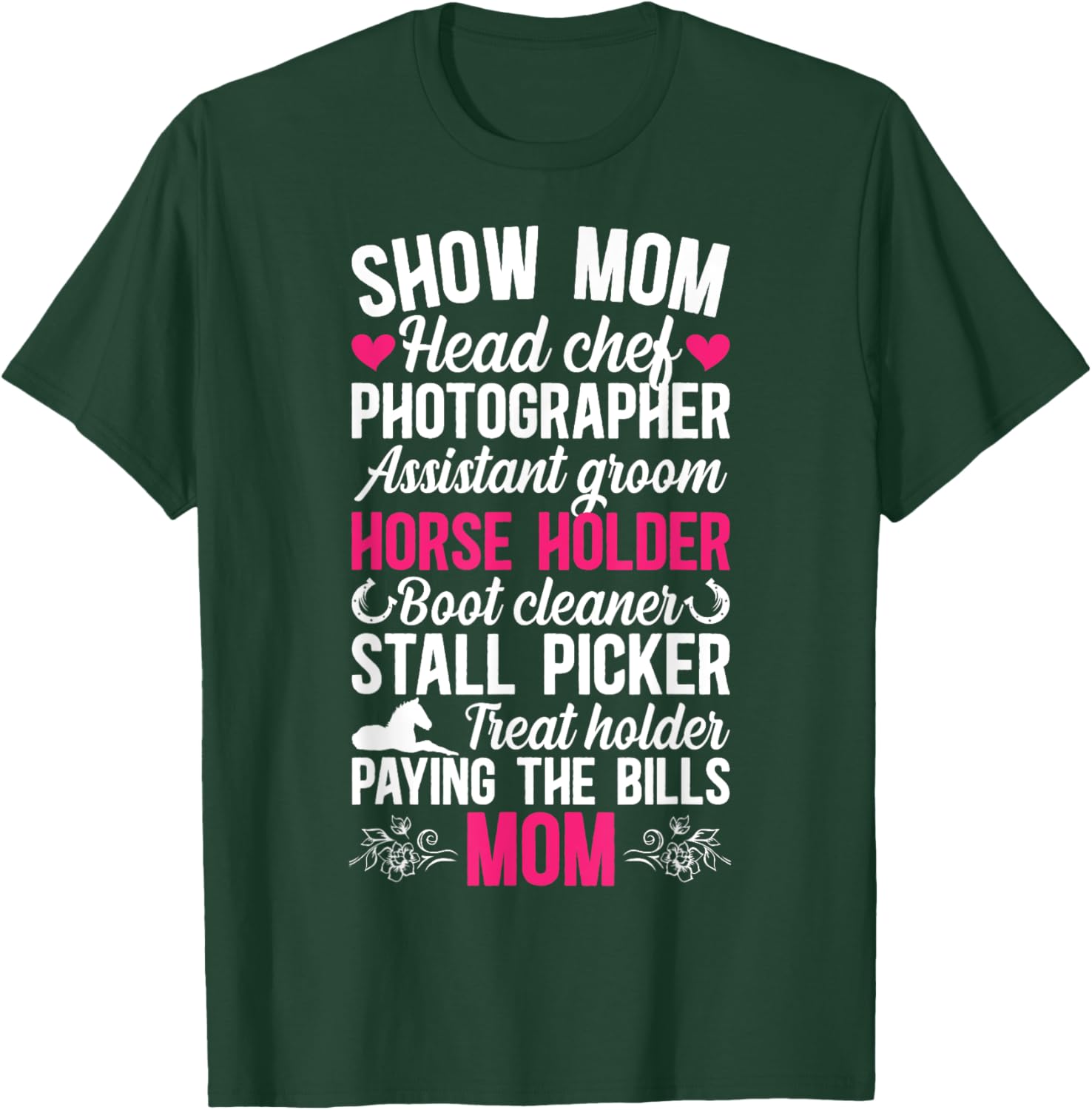 Horse Show Mom Definition Equestrian Mother T-Shirt - T-Shirt | Forest