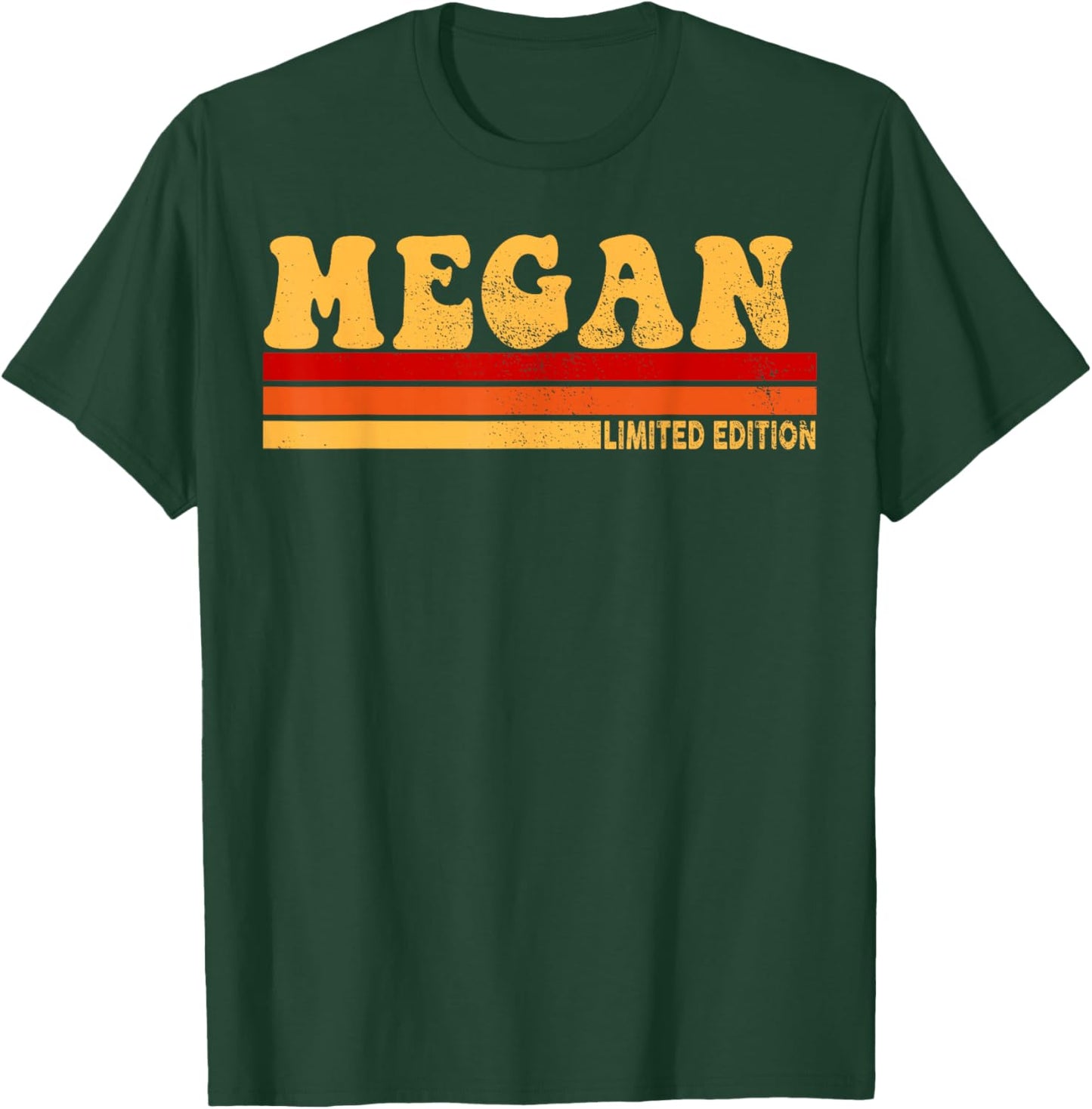 LUXETHREADS Megan Name Personalized Cute Idea Women Vintage Megan , Small, Black T-Shirt - T-Shirt | Forest