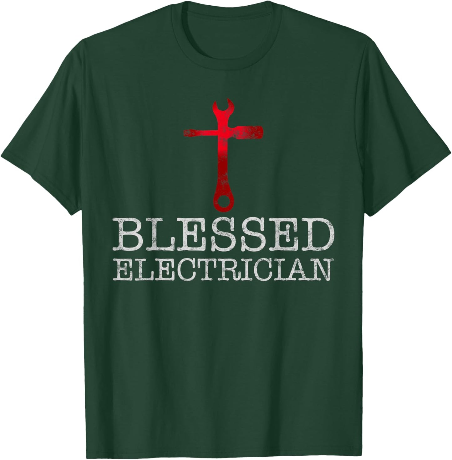 Blessed Electrician Gift Christian Electrician T-Shirt - T-Shirt | Forest