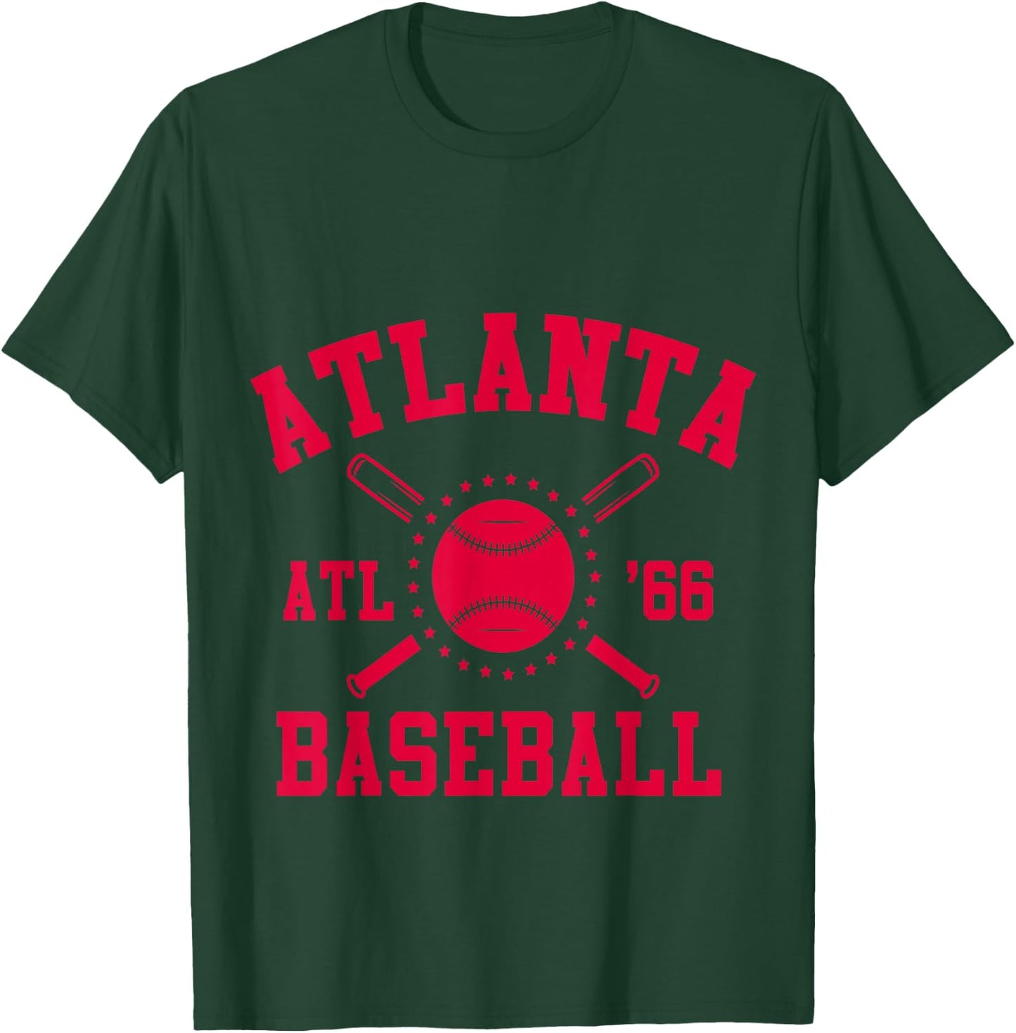 Atlanta Baseball | ATL Vintage Brave Retro T-Shirt - T-Shirt | Forest