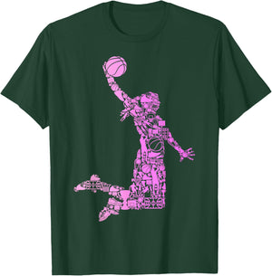 Basketball Girl Women Kids T-Shirt - T-Shirt | Forest