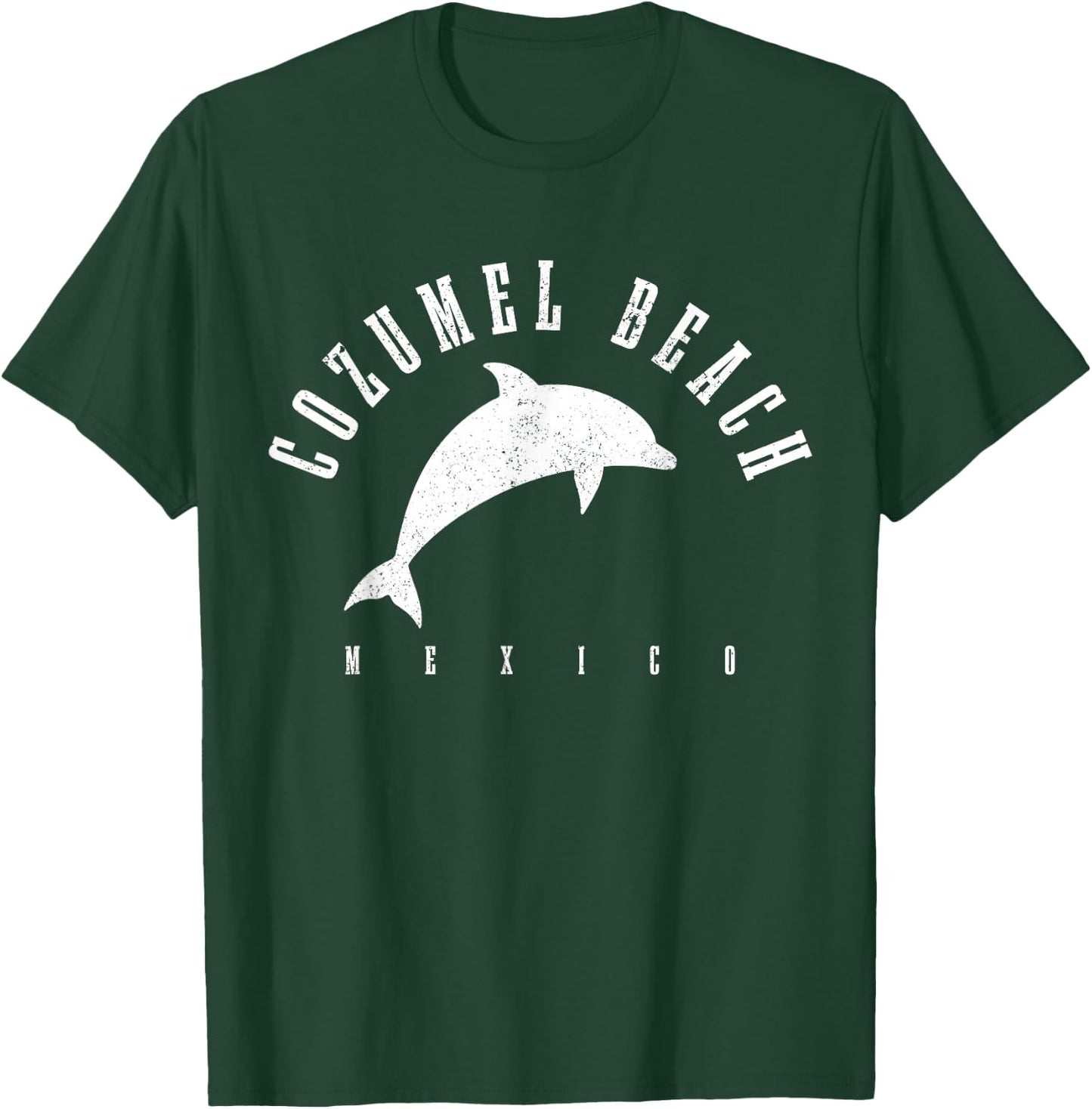 Cozumel Beach Mexico Vintage Dolphin Scuba Diving Vacation T-Shirt - T-Shirt | Forest
