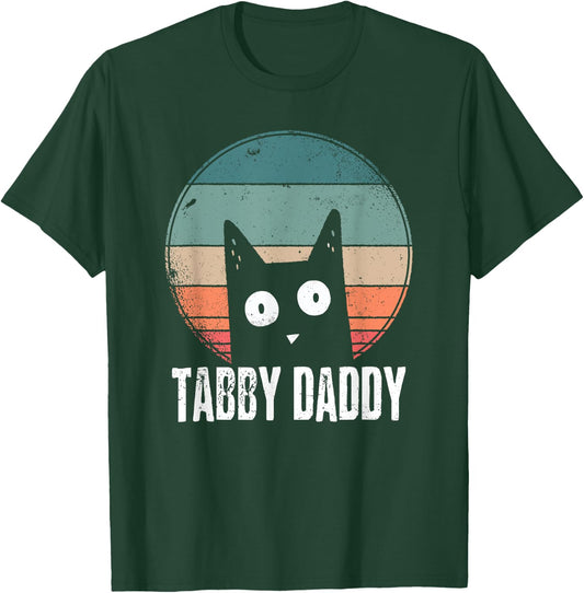 Tabby Daddy Cat Daddy Orange Kitty Vintage Retro 2021 T-Shirt - T-Shirt | Forest