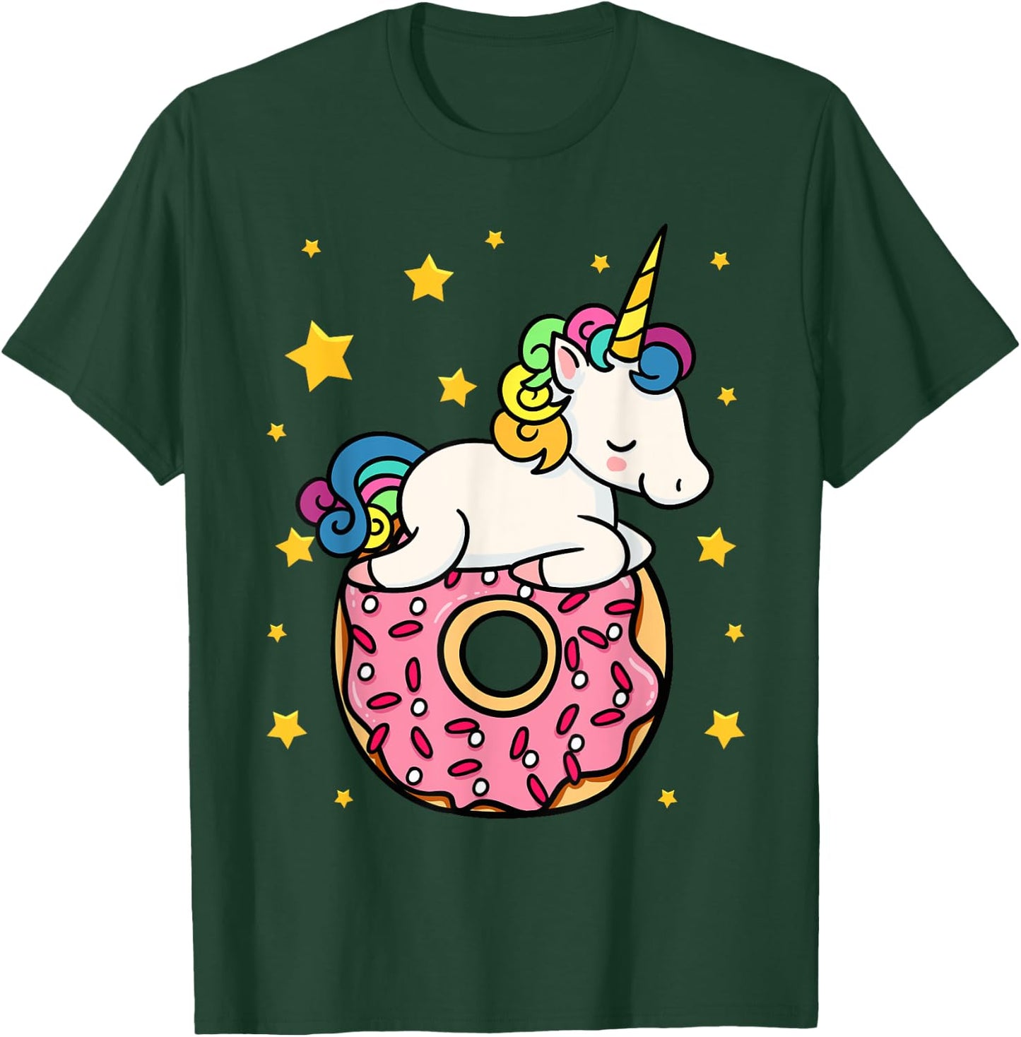 Unicorn Donut Doughnut Dessert Food Lover Candy Gift T-Shirt - T-Shirt | Forest