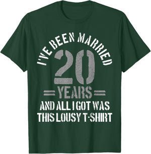 20th Wedding Anniversary Gift - Married 20 Years Funny T-Shirt - T-Shirt | Forest