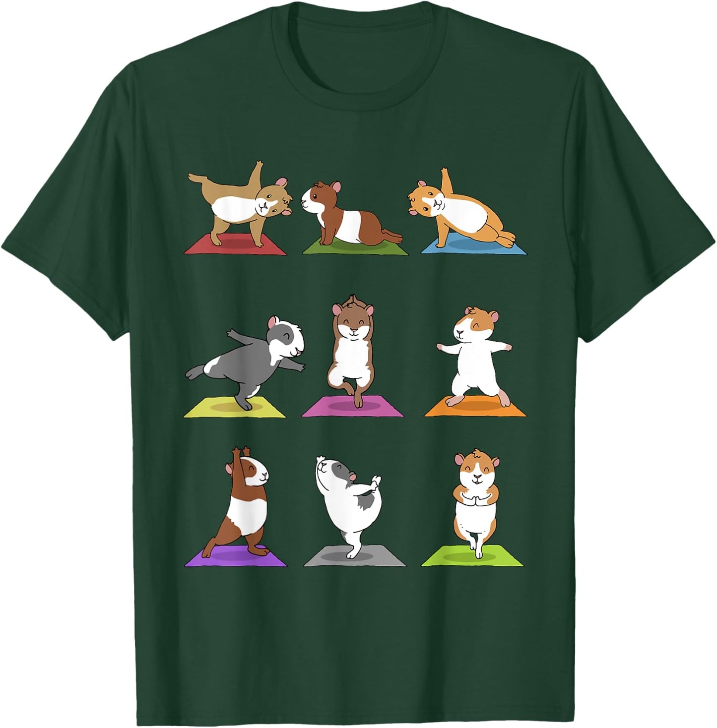 Guinea Pig Funny Guinea Pigs In Yoga Poses T-Shirt - T-Shirt | Forest