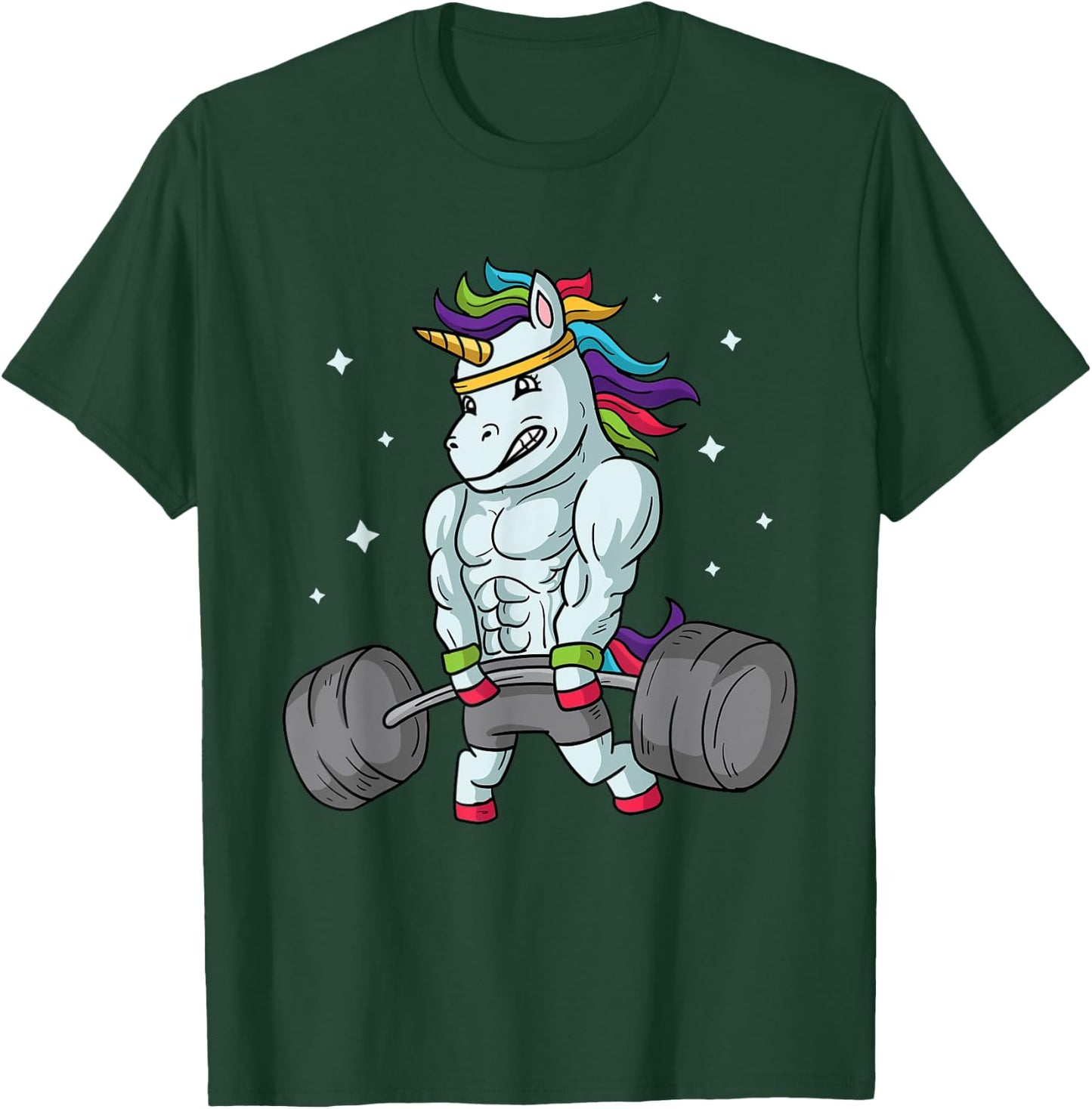 Weightlifting Unicorn - Funny Deadlift & Gym Gift T-Shirt - T-Shirt | Forest