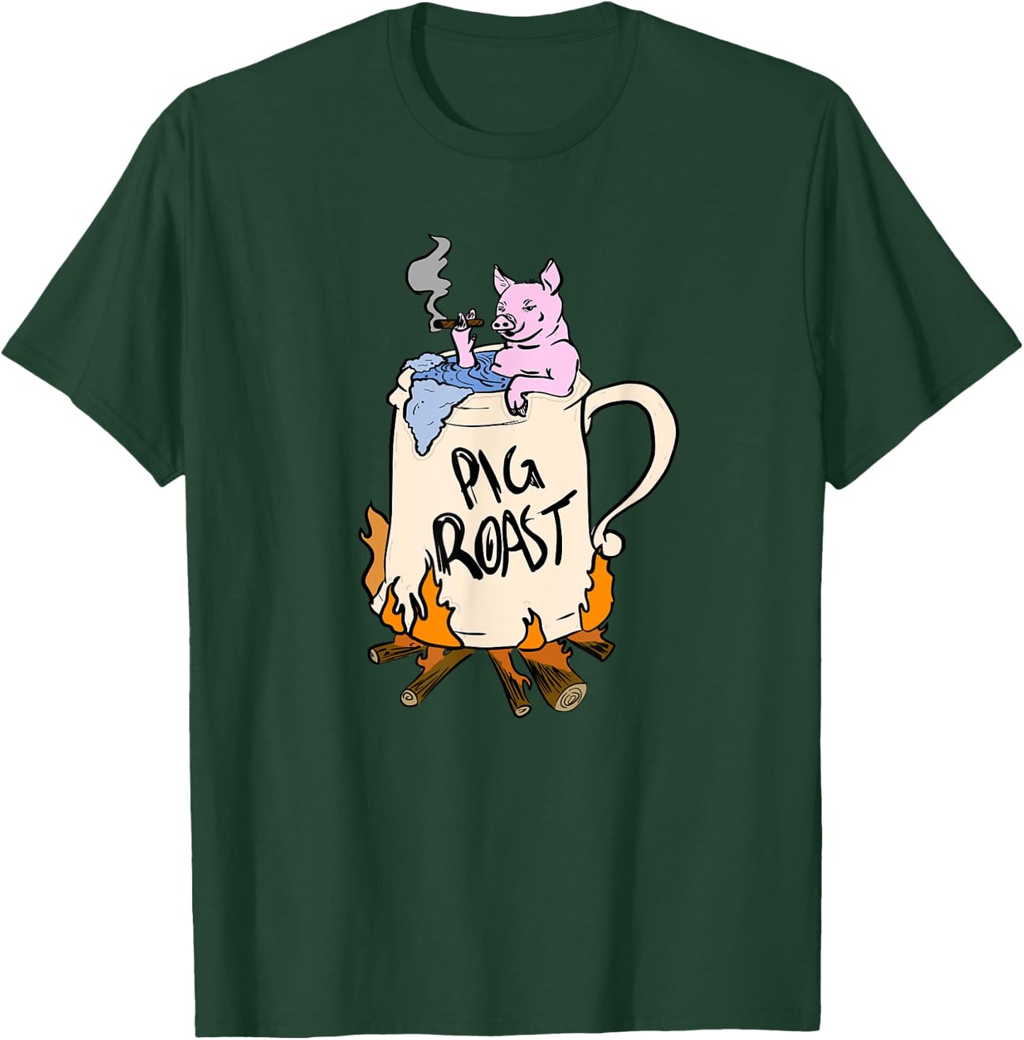 Funny Pig Spit Roast BBQ Party Grill Master Gift T-Shirt - T-Shirt | Forest