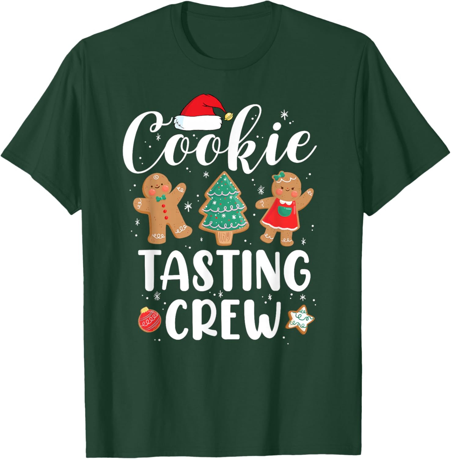 Cookie Tasting Crew Funny Pajamas Family Xmas Christmas T-Shirt - T-Shirt | Forest