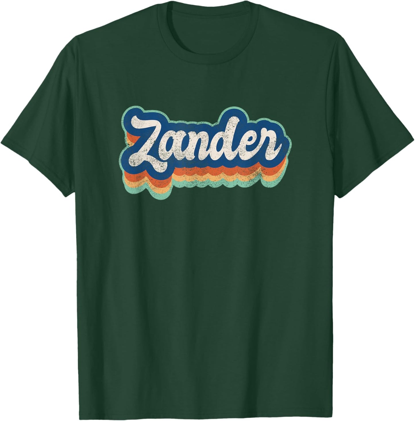 Zander First Name Boy Vintage Style 70s 80s Personalized T-Shirt - T-Shirt | Forest