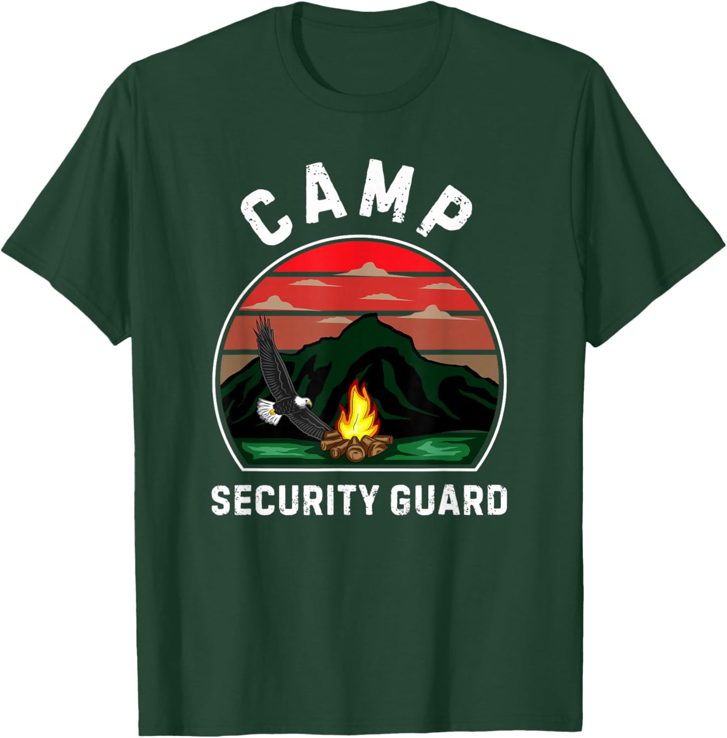 Camp Security Guard Retro Summer Camper Staff Camping T-Shirt - T-Shirt | Forest