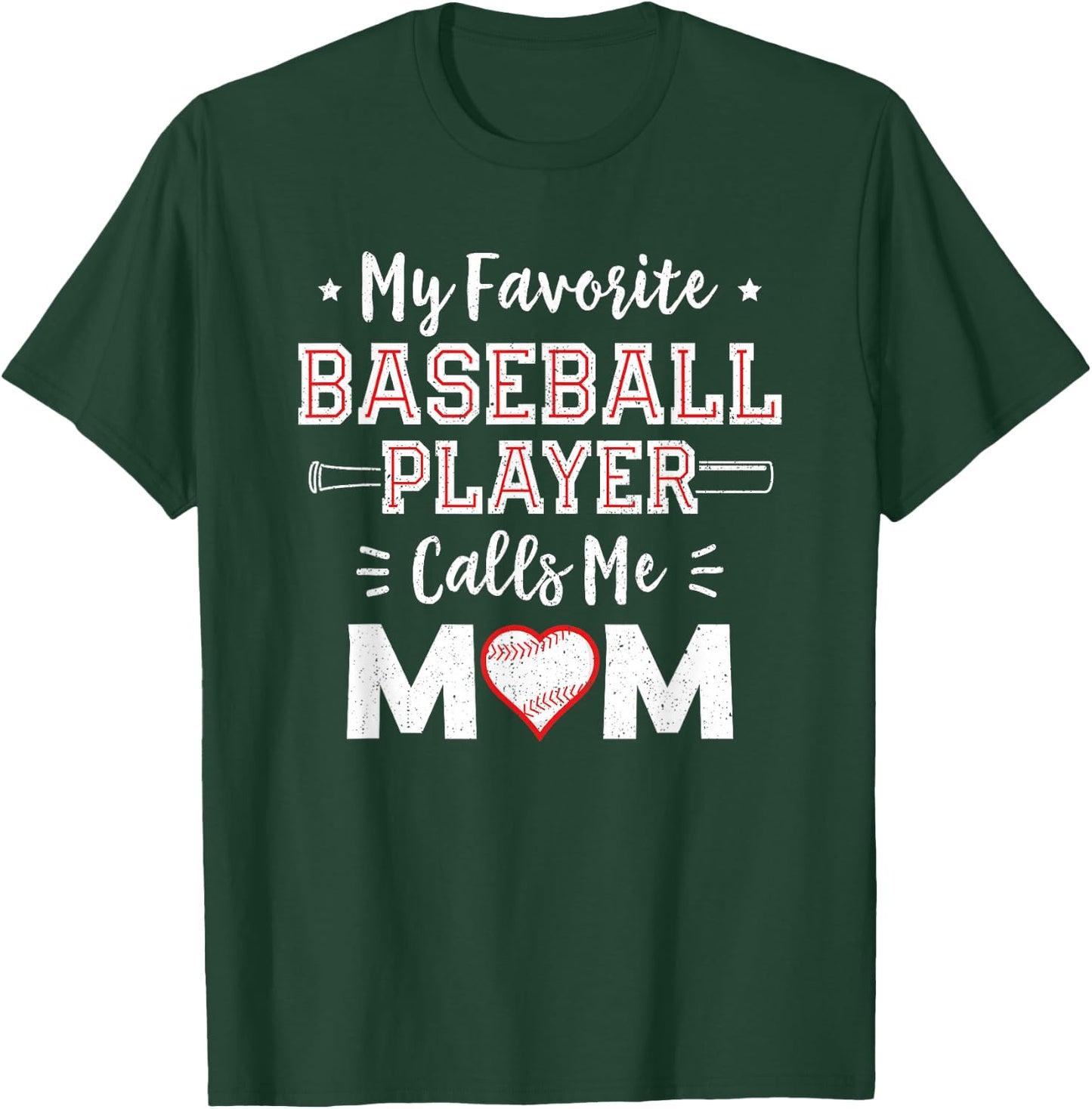 My Favorite Baseball Player Calls Me Mom Shirt Mom Baseball T-Shirt - T-Shirt | Forest