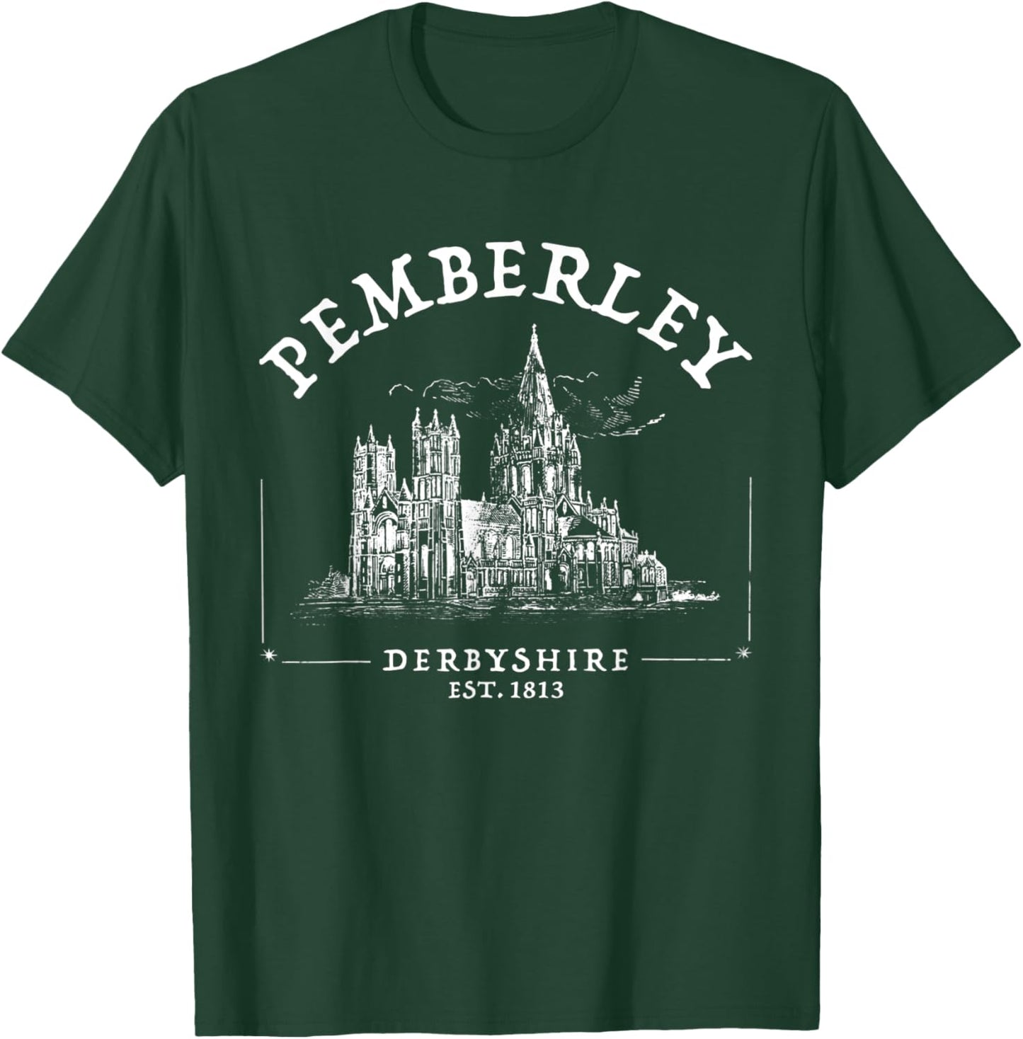 Pemberley Derbyshire 1813 - Pride and Prejudice Jane Austen T-Shirt - T-Shirt | Forest