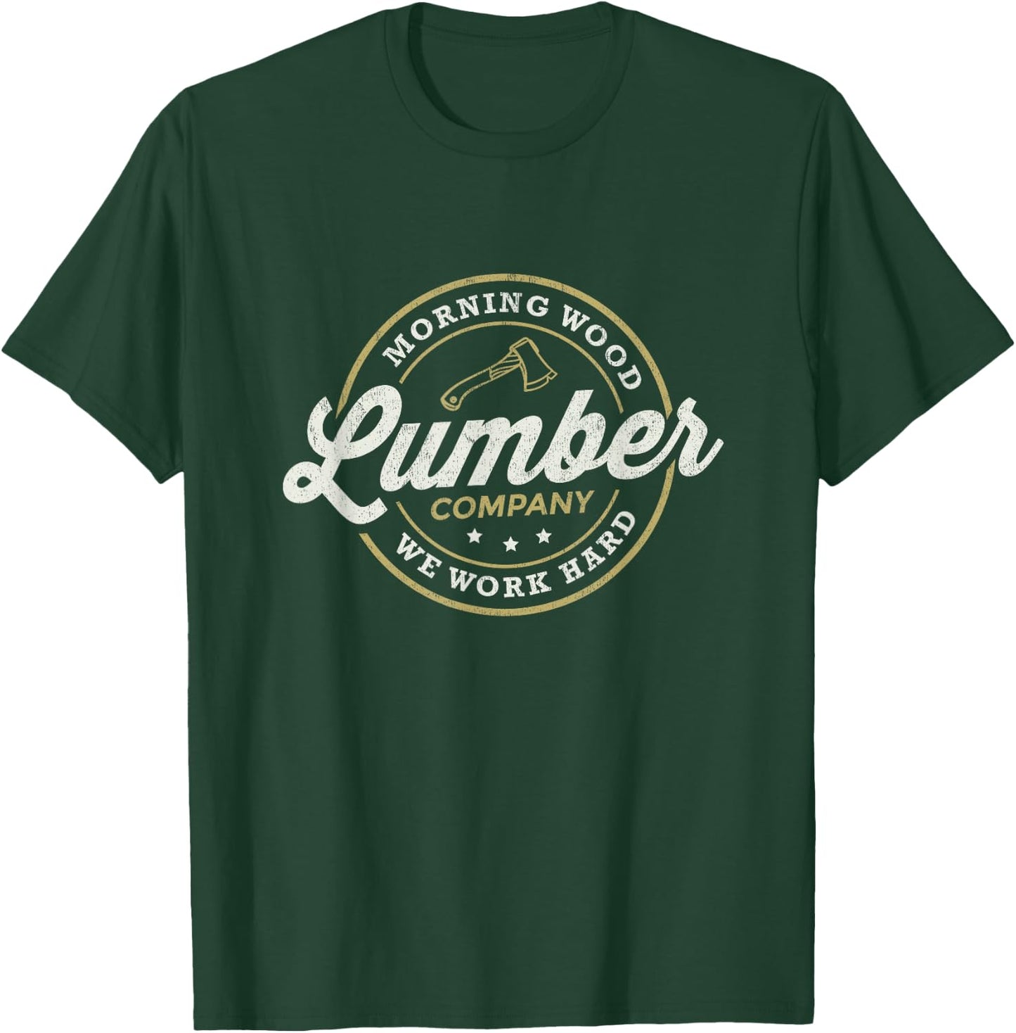 Retro Morning Wood Lumber Company Camping Woodman Small T-Shirt - T-Shirt | Forest