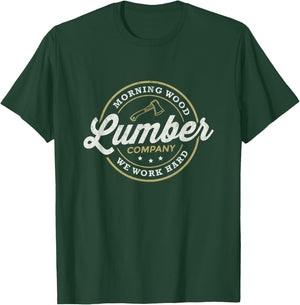 Retro Morning Wood Lumber Company Camping Woodman Small T-Shirt - T-Shirt | Forest