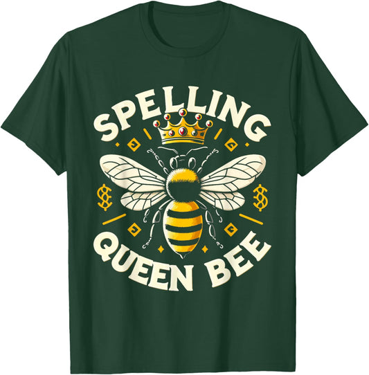 Spelling Bee Queen Graphic - Design for Spelling Champions T-Shirt - T-Shirt | Forest