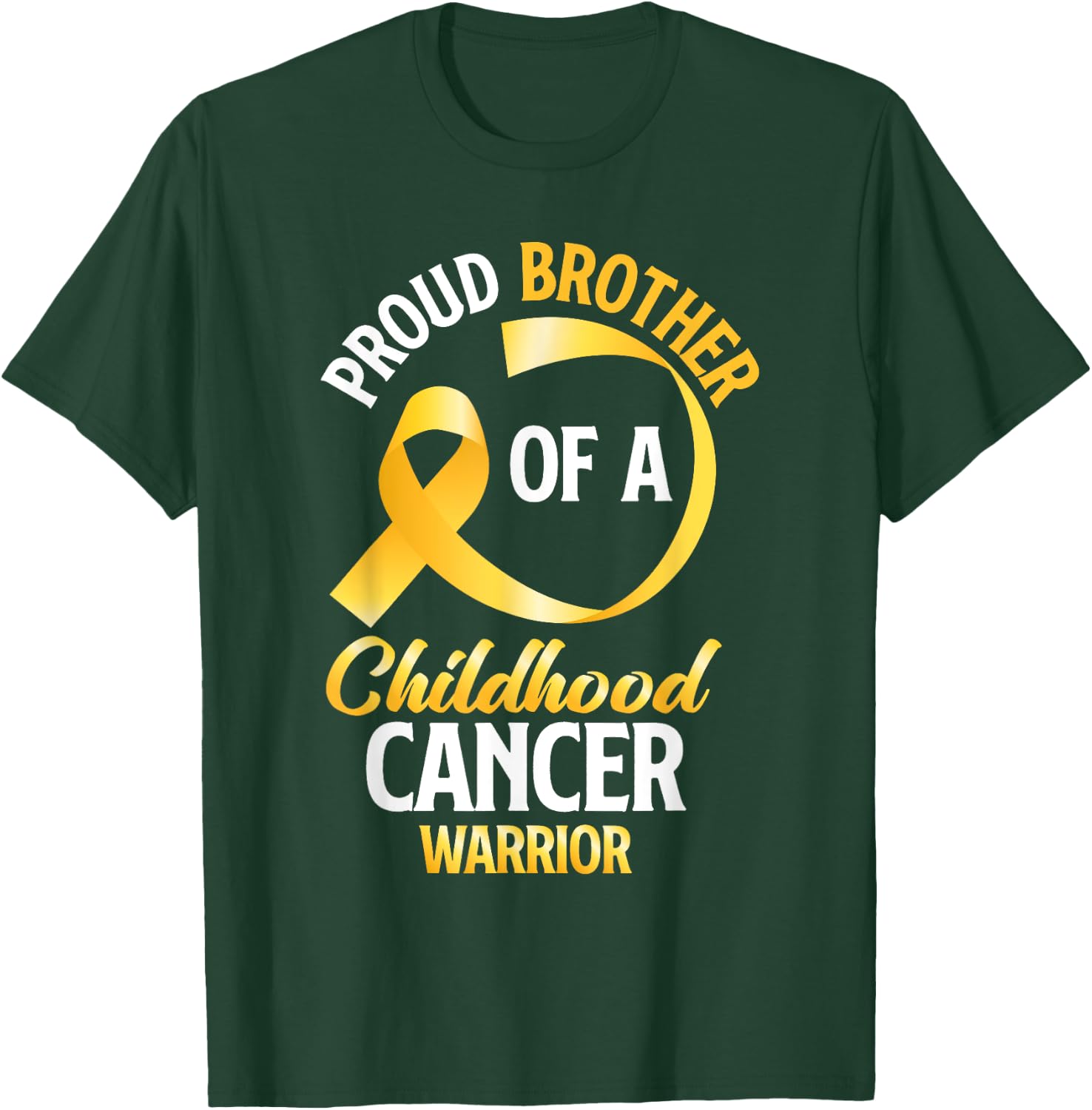 Proud Brother Of A Childhood Cancer Warrior Brother Sister T-Shirt - T-Shirt | Forest