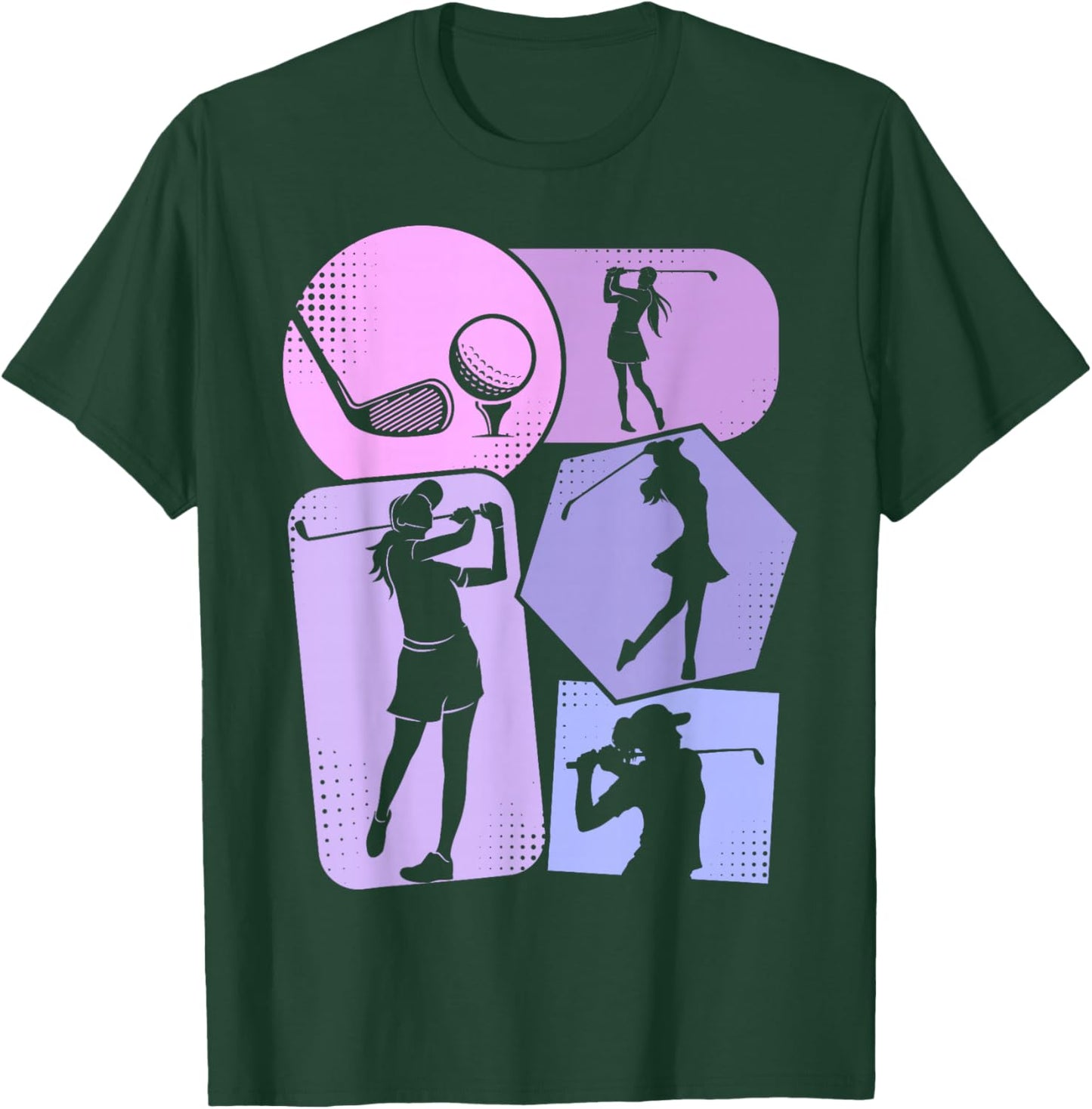 Golf Golfer Girls Women Kids Golfing T-Shirt - T-Shirt | Forest