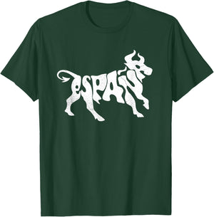 Spain Bull Word Art - Cool Espana Animal T-Shirt - T-Shirt | Forest