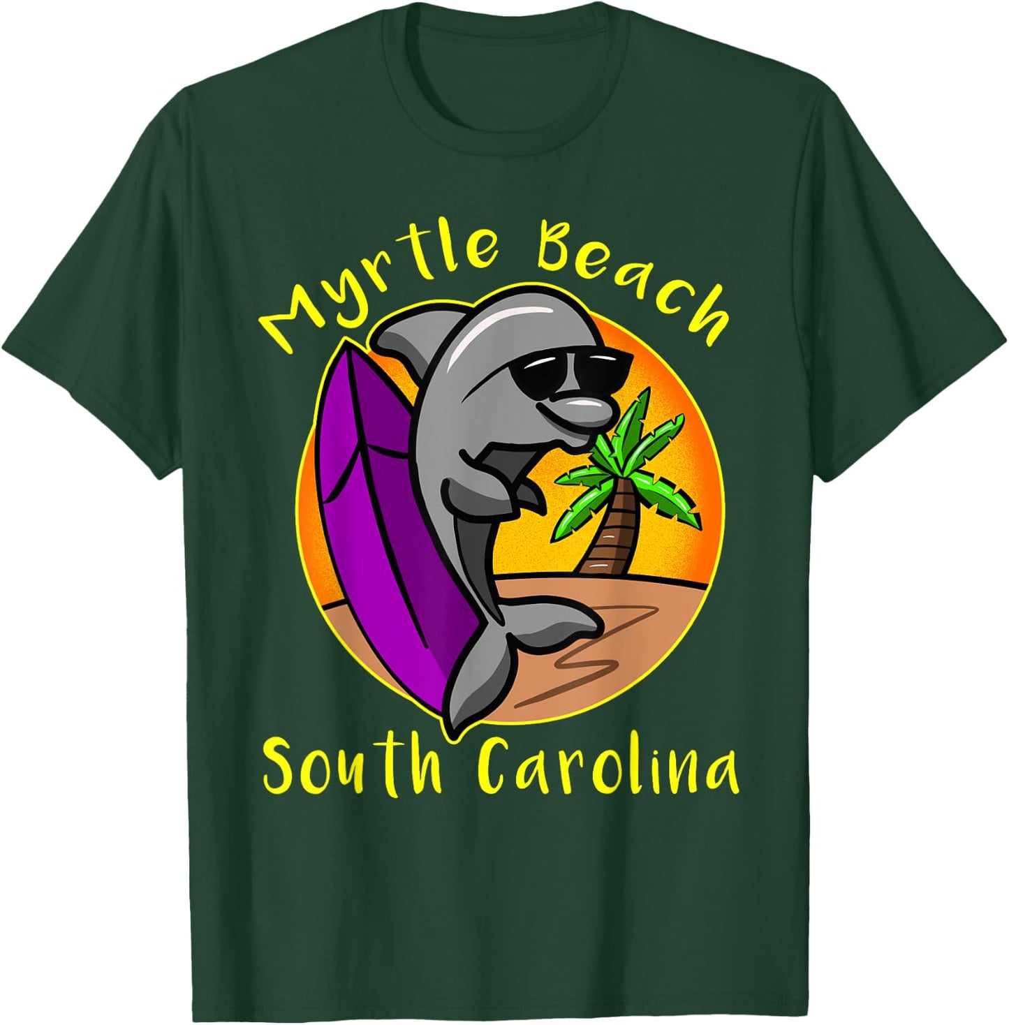 Myrtle Beach South Carolina Dolphin Vacation Design Souvenir Women Kids T-Shirt - T-Shirt | Forest
