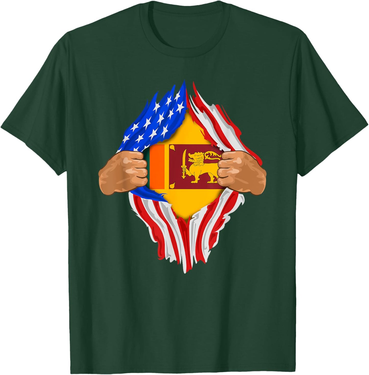 Sri Lankan Blood Inside Me | Sri Lanka Flag Gift T-Shirt - T-Shirt | Forest