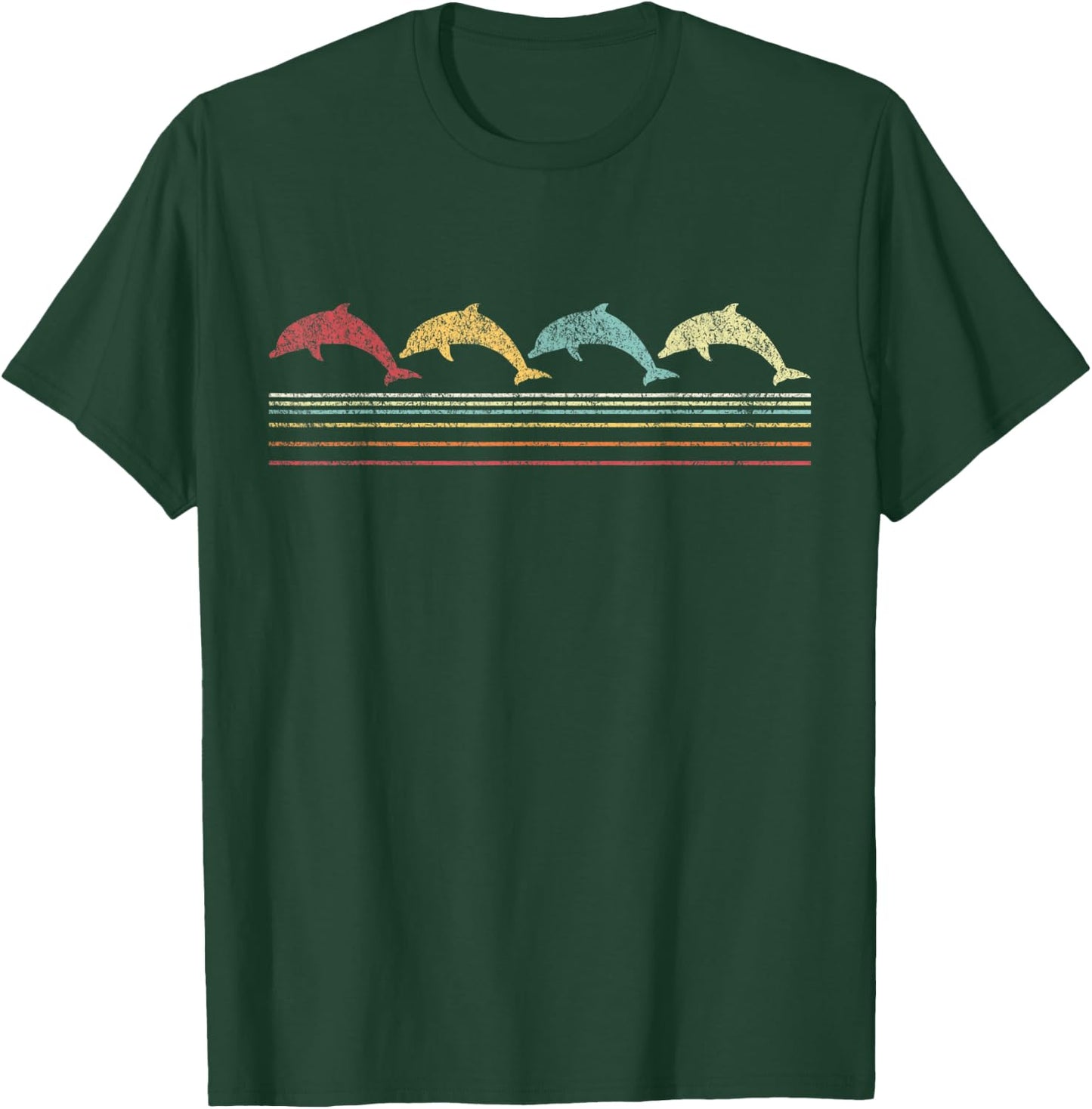 Funny Dolphin Retro Dolphin Lover Vintage T-Shirt - T-Shirt | Forest