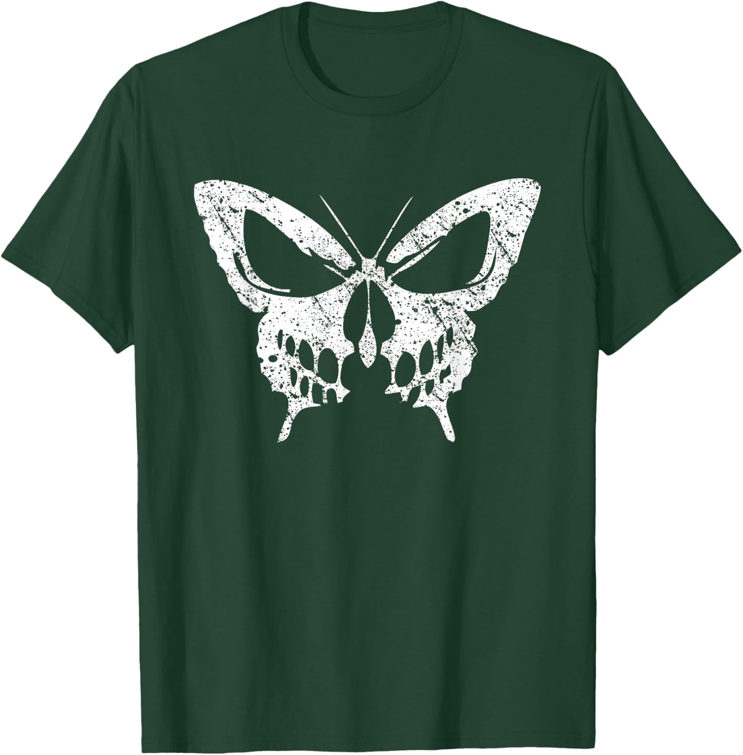 Pumpkin Face Halloween Graphic Vintage Butterfly skull T-Shirt - T-Shirt | Forest