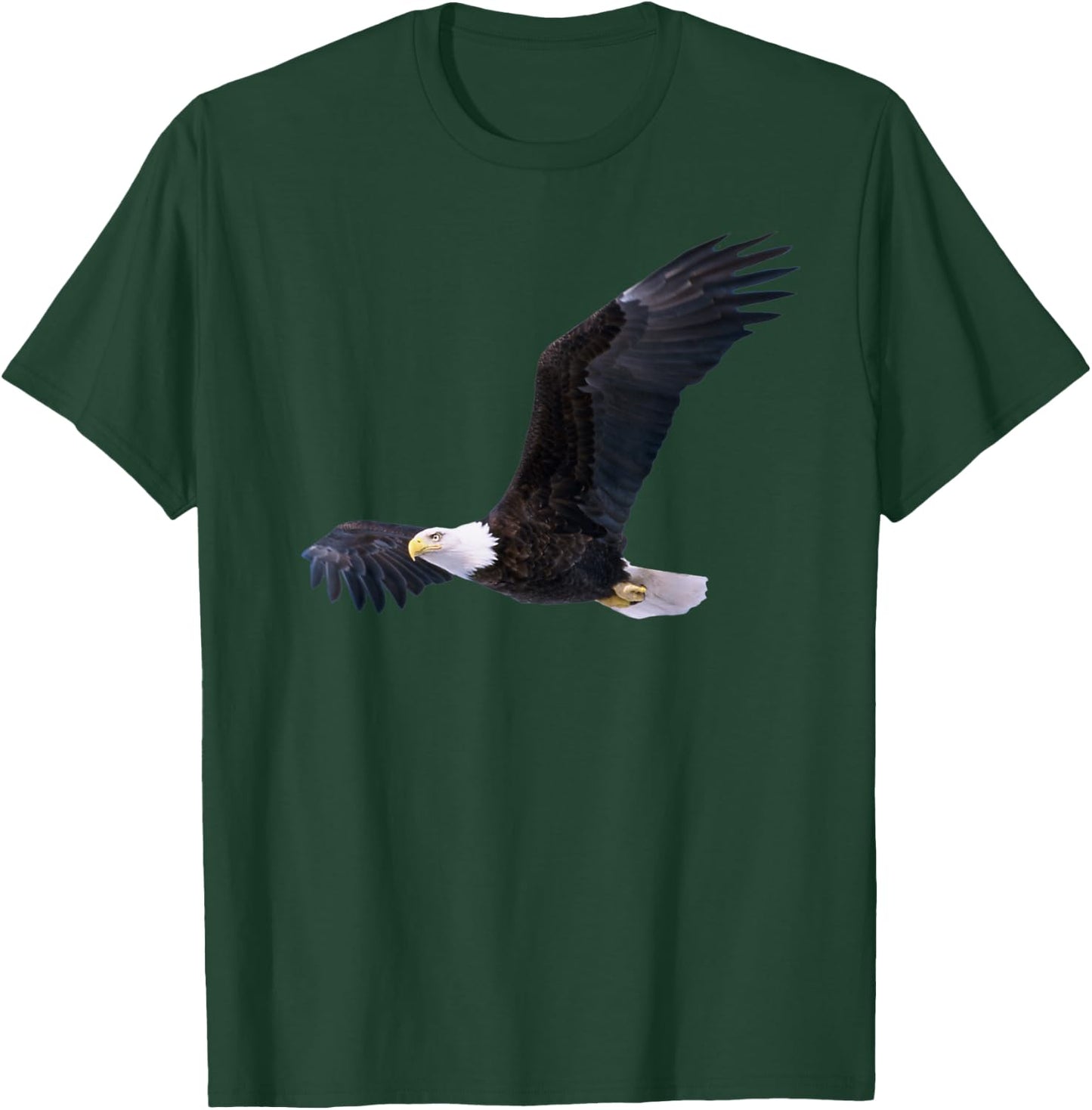 Elegant American Bald Eagle In Flight Photo Portrait T-Shirt - T-Shirt | Forest