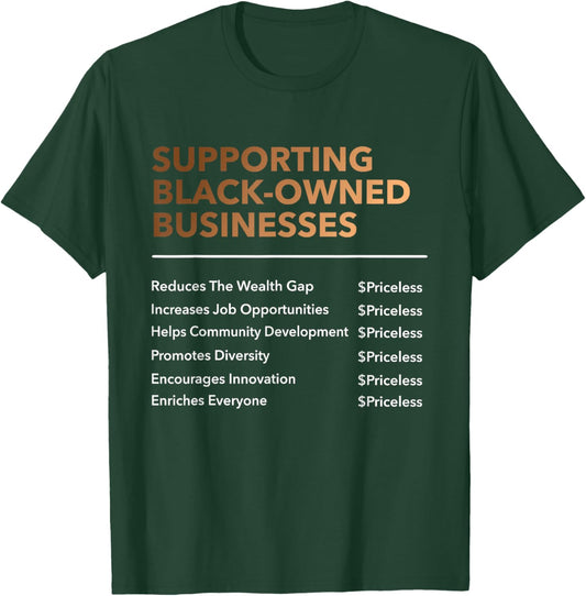 Support Black-Owned Business Melanin Black History Month T-Shirt - T-Shirt | Forest