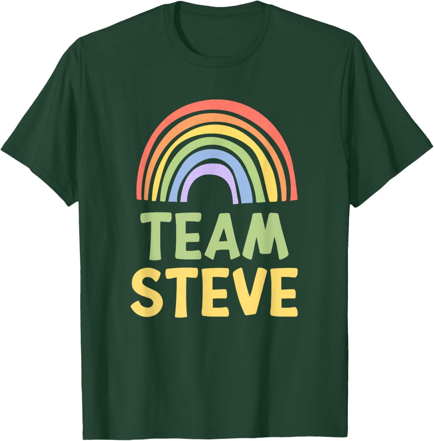 Happy Colorful Team Steve Rainbow Pride Green Yellow T-Shirt - T-Shirt | Forest