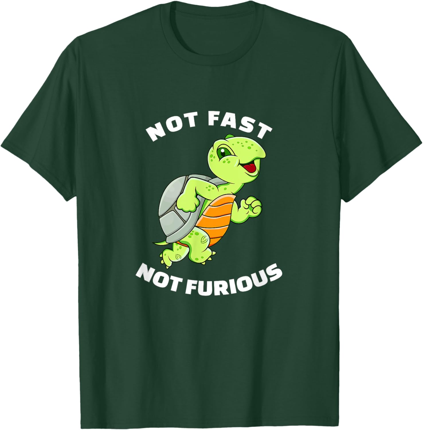 Not Fast Not Furious Funny Sea Turtle Running Team T-Shirt - T-Shirt | Forest