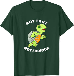 Not Fast Not Furious Funny Sea Turtle Running Team T-Shirt - T-Shirt | Forest