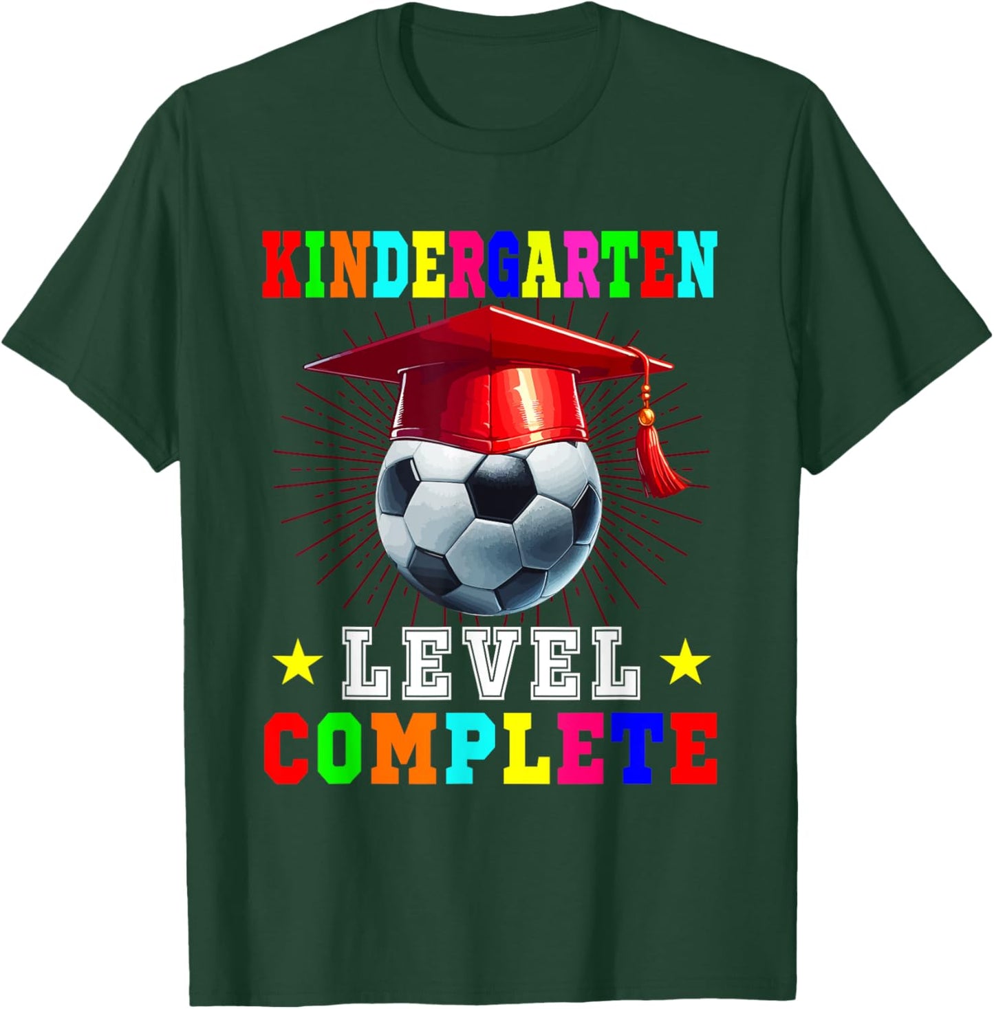 Kindergarten Level Complete Soccer Player Kids Graduation T-Shirt - T-Shirt | Forest