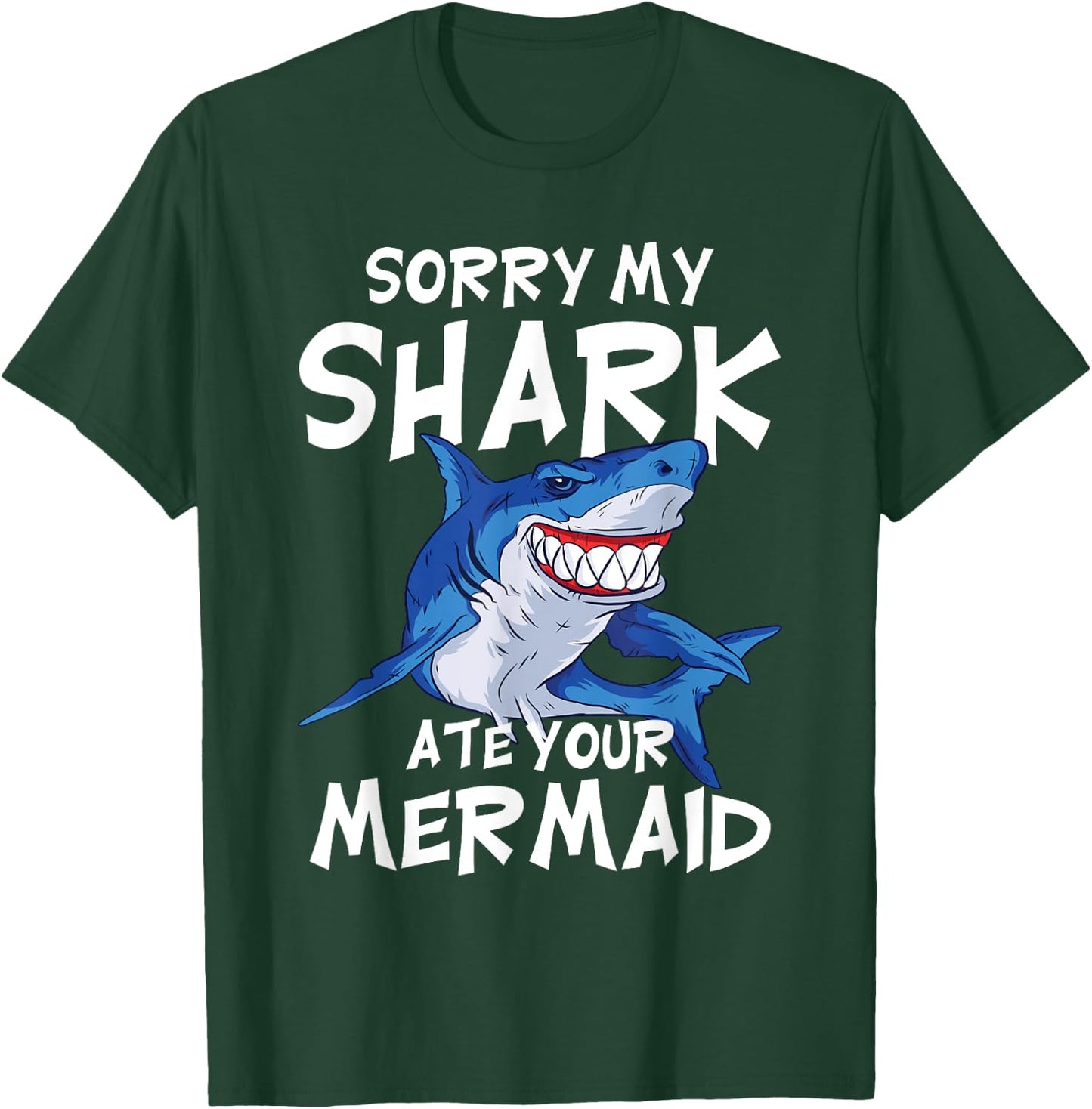 My Shark Ate Your Mermaid Funny Kids Party Boys Gift Shark T-Shirt - T-Shirt | Forest