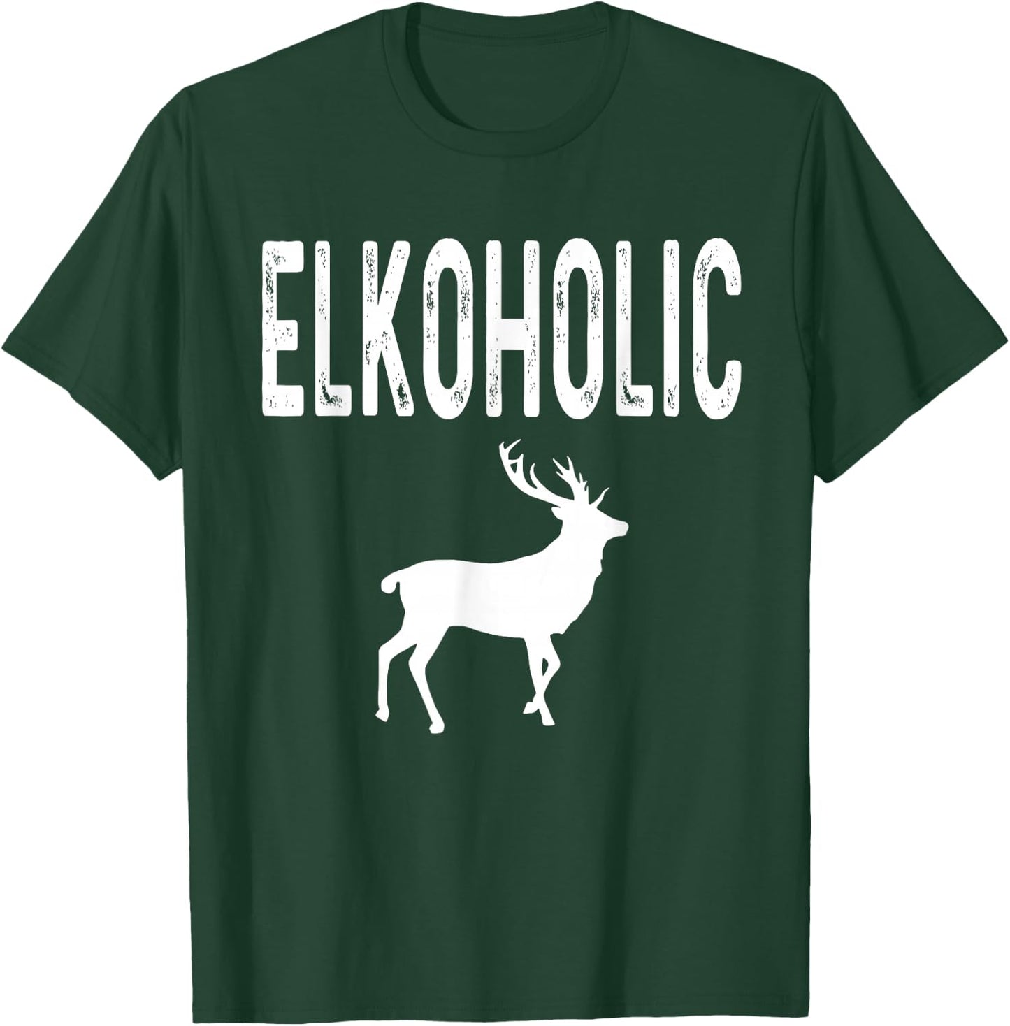 Elkoholic Elk Hunter Hunting Dad Deer Big Game Retro T-Shirt - T-Shirt | Forest