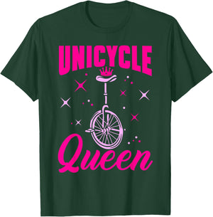 Monocycle Unicycle Queen Monocyclist T-Shirt - T-Shirt | Forest