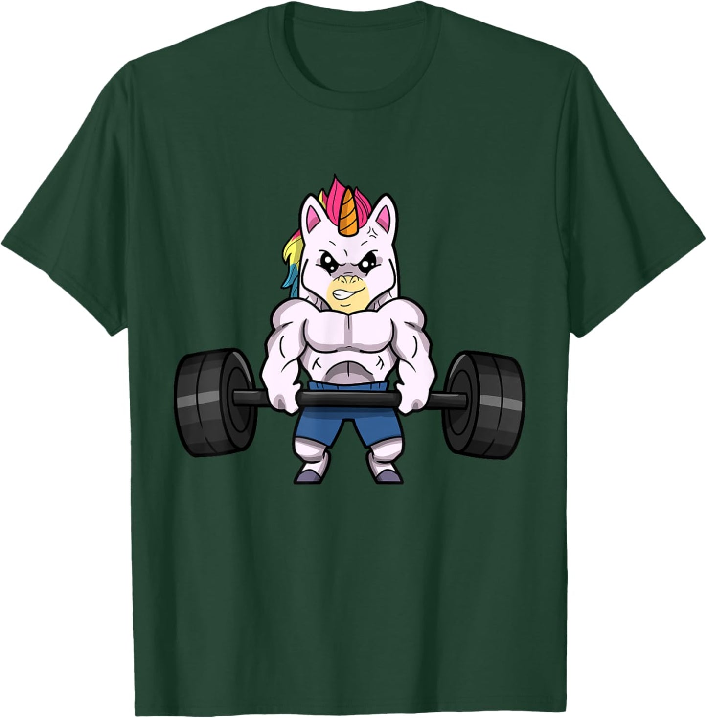 Weightlifting Unicorn Funny Powerlifting Fitness Gym T-Shirt - T-Shirt | Forest